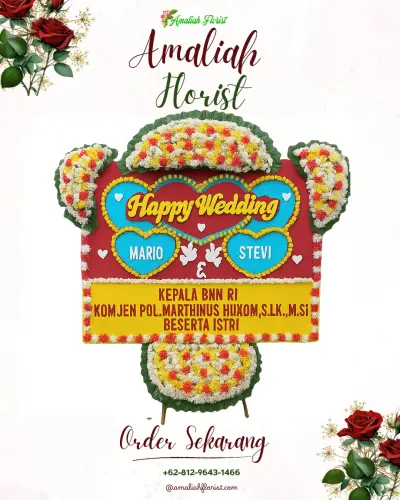 Karangan Papan Bunga Pernikahan di Tersangede